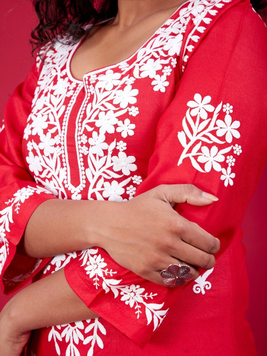 Lucknowi Chikankari Suit With Palazzos