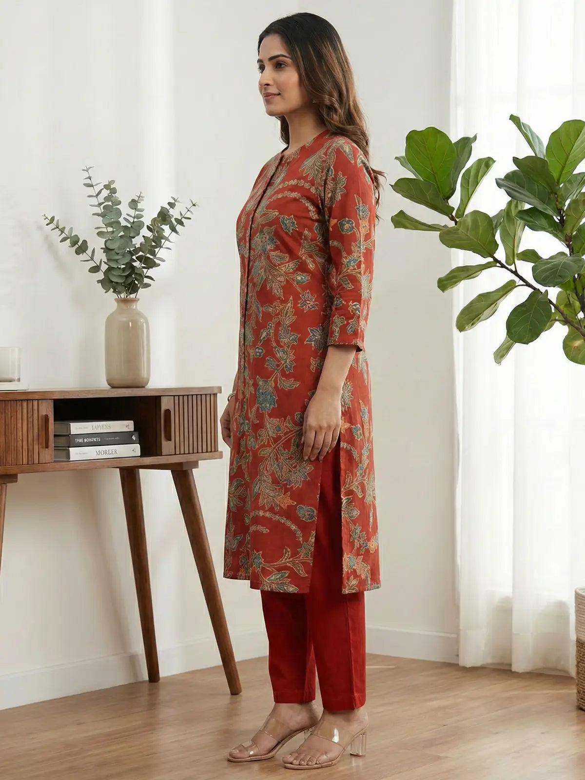 Blood Red Floral Print Co-Ord Set