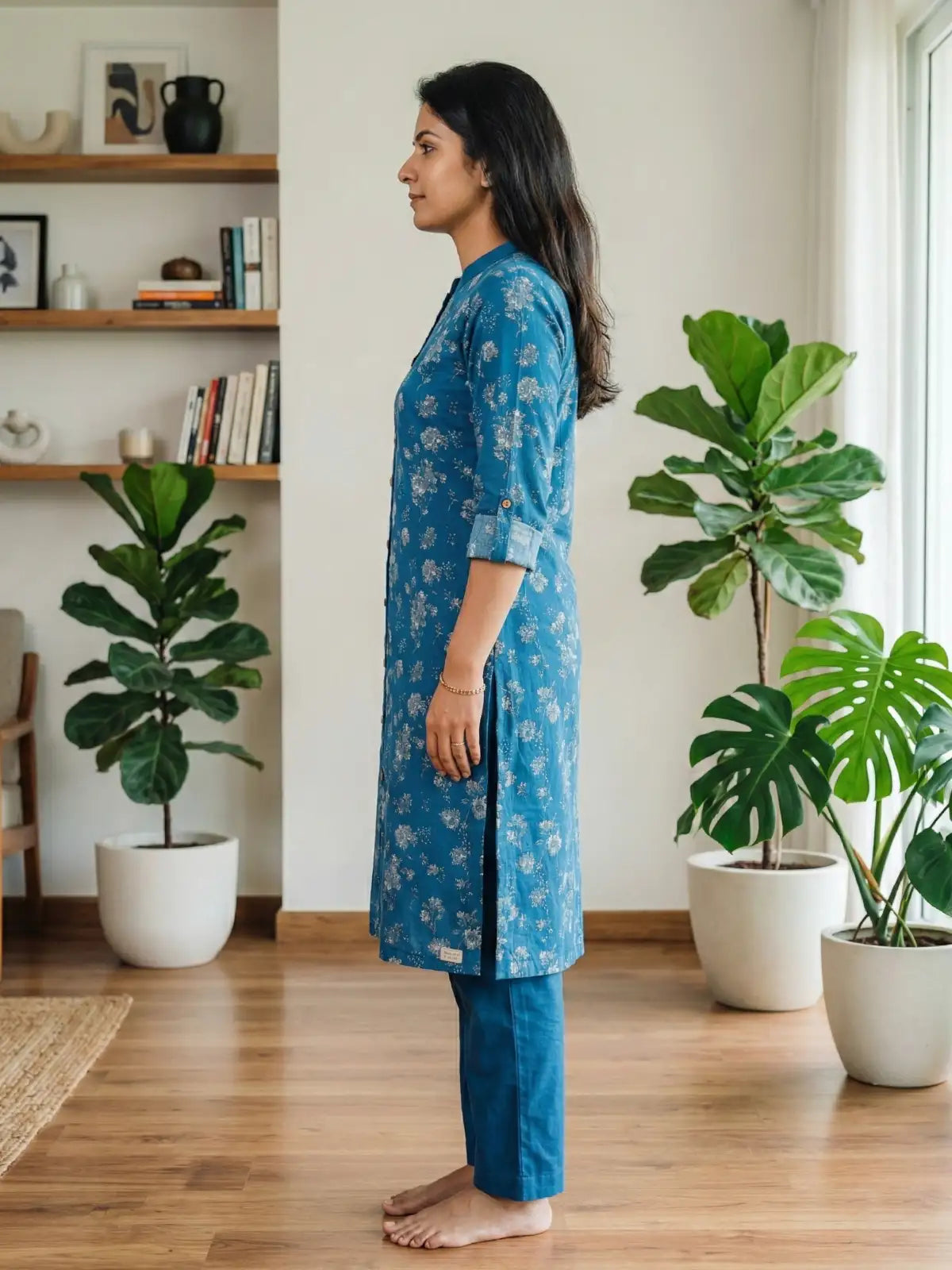 Blue Flower Print Co-Ord Set