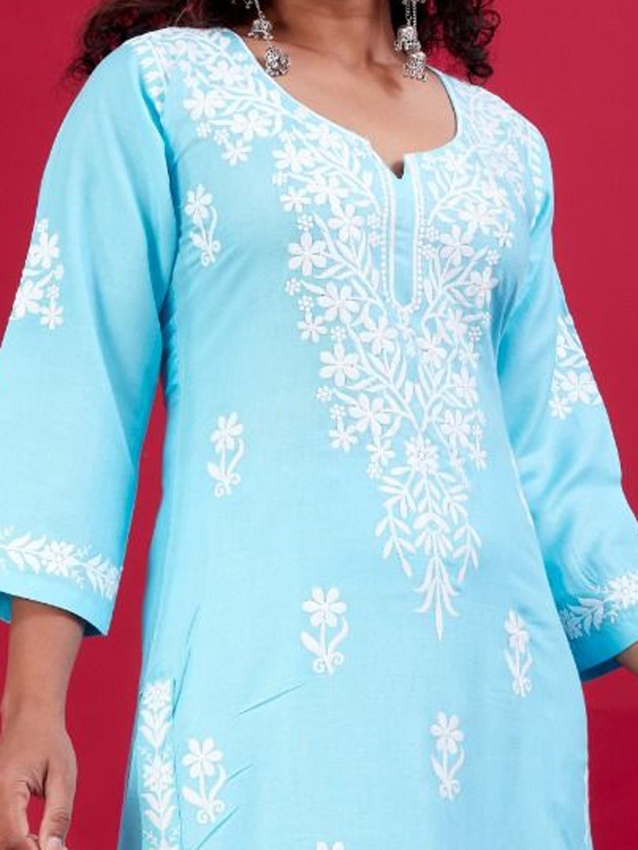 Lucknowi Chikankari Suit With Palazzos