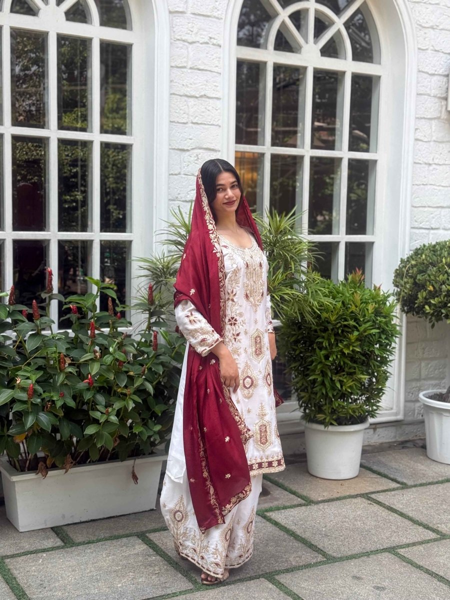 Pure Chinon Silk Sharara Set