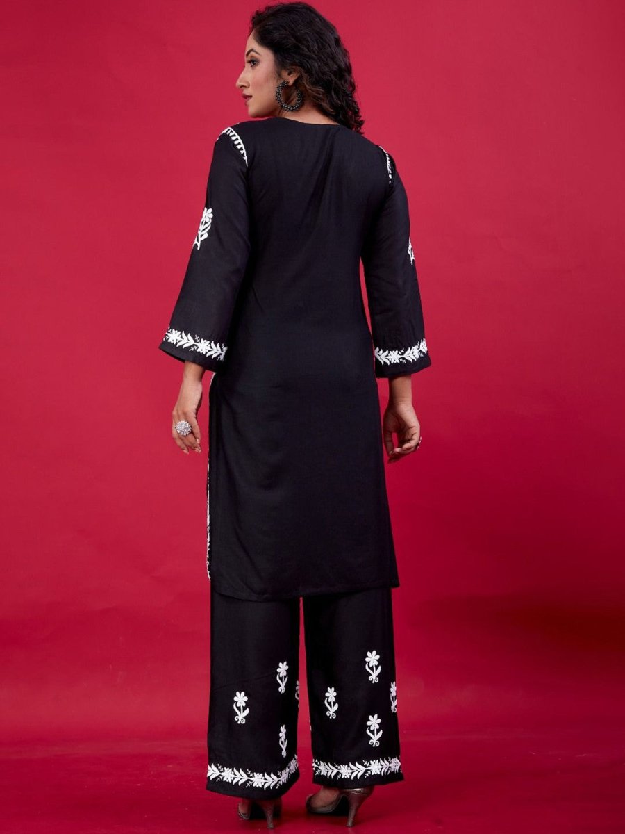 Lucknowi Chikankari Suit With Palazzos