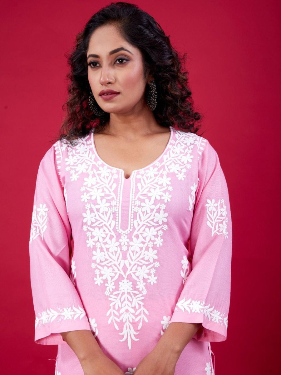 Lucknowi Chikankari Suit With Palazzos