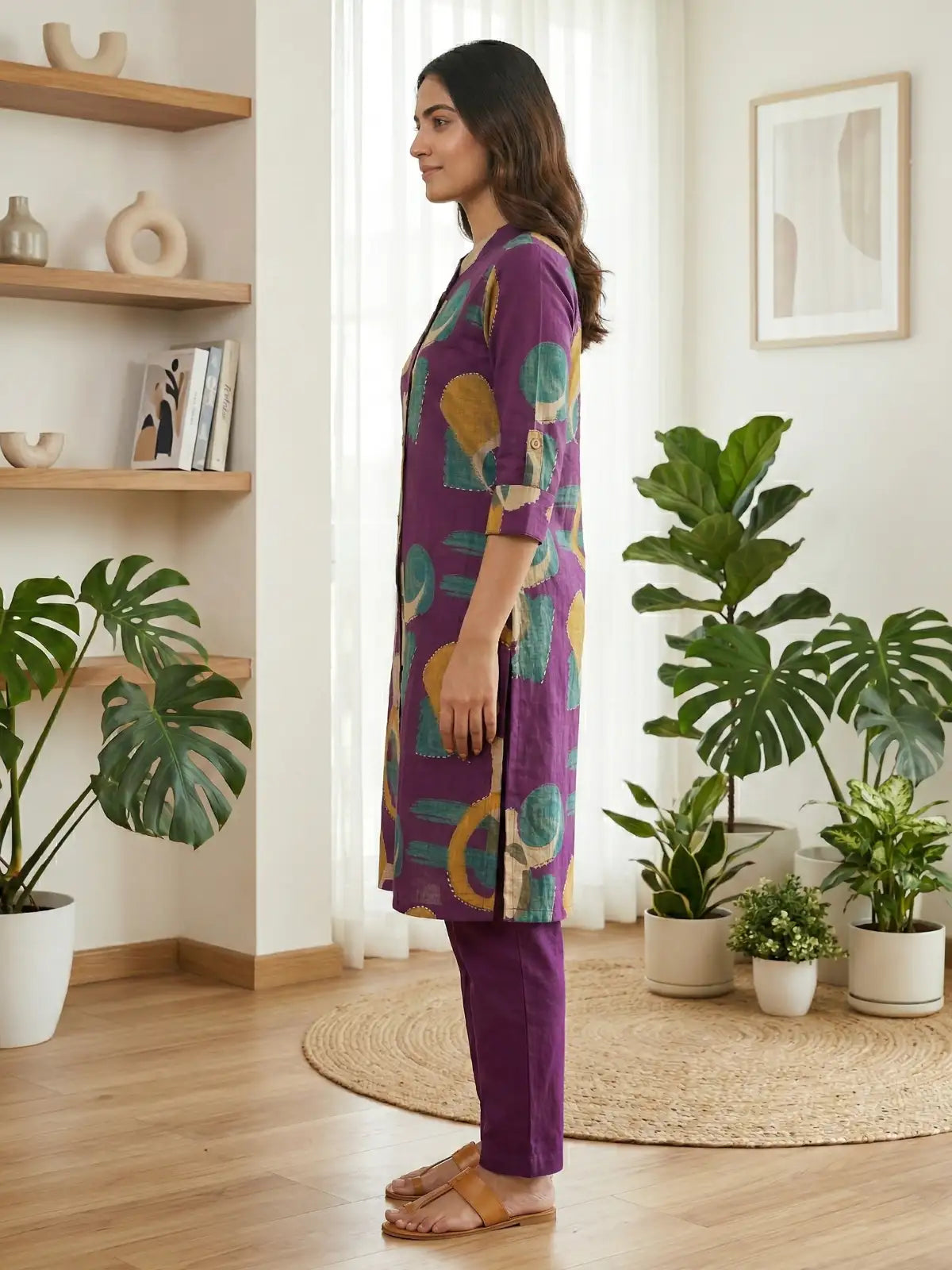 Purple Shap Print Co-Ord Set