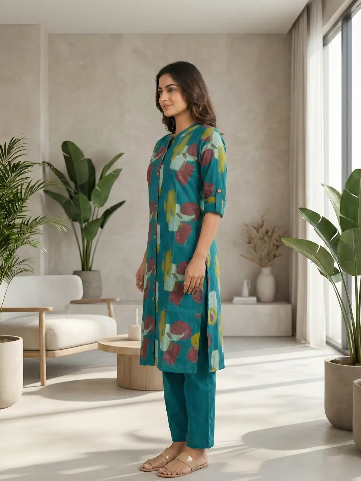 Teal Shape Print Co-Ord Set