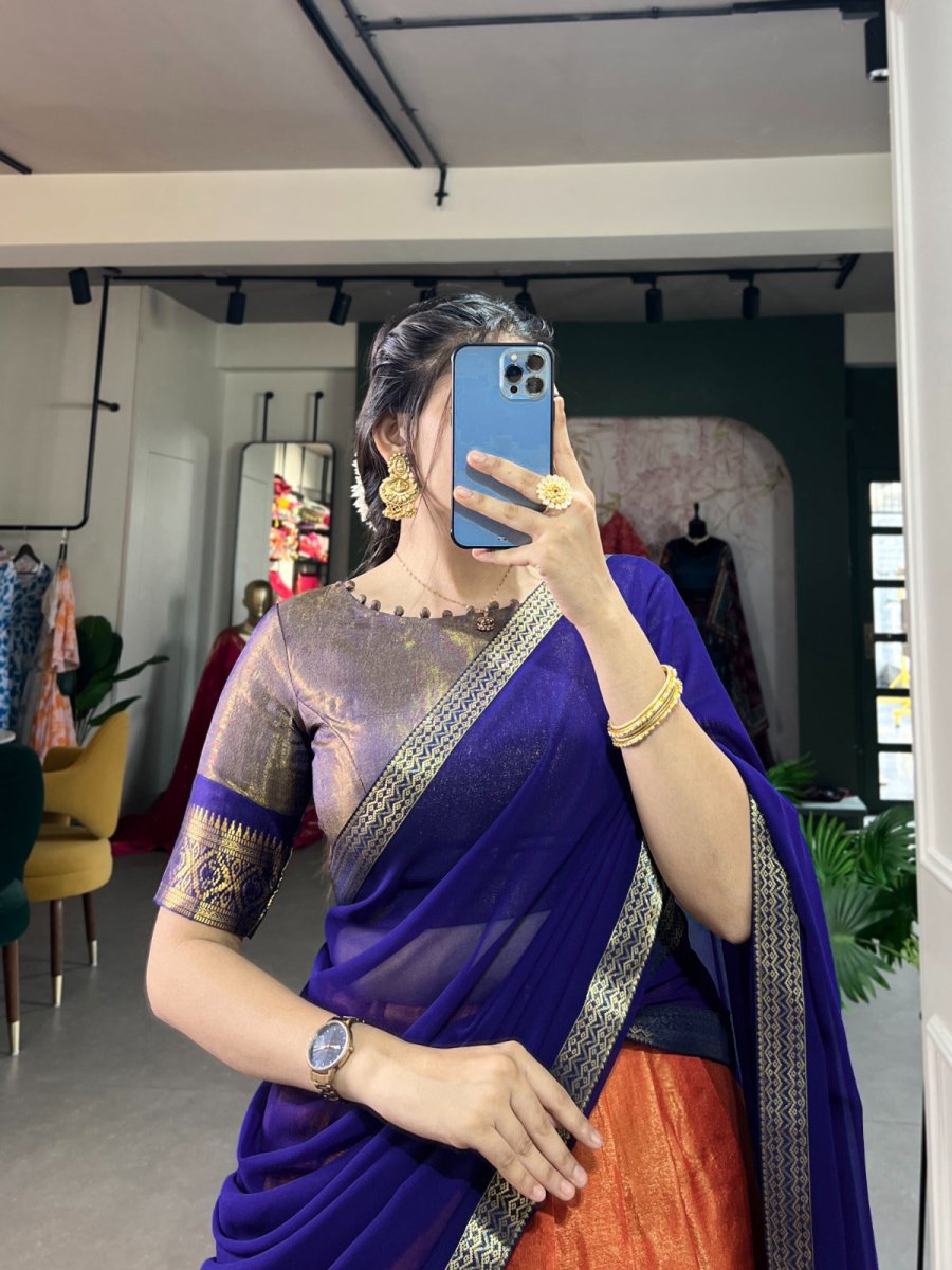 South-Style Kanchipuram Silk Lehenga