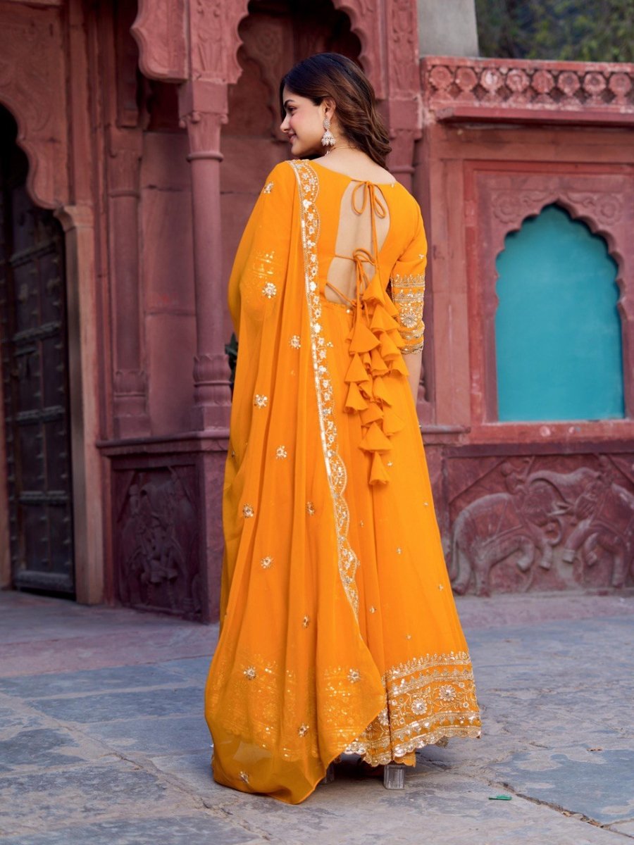 Faux Georgette Anarkali In 4 Colours