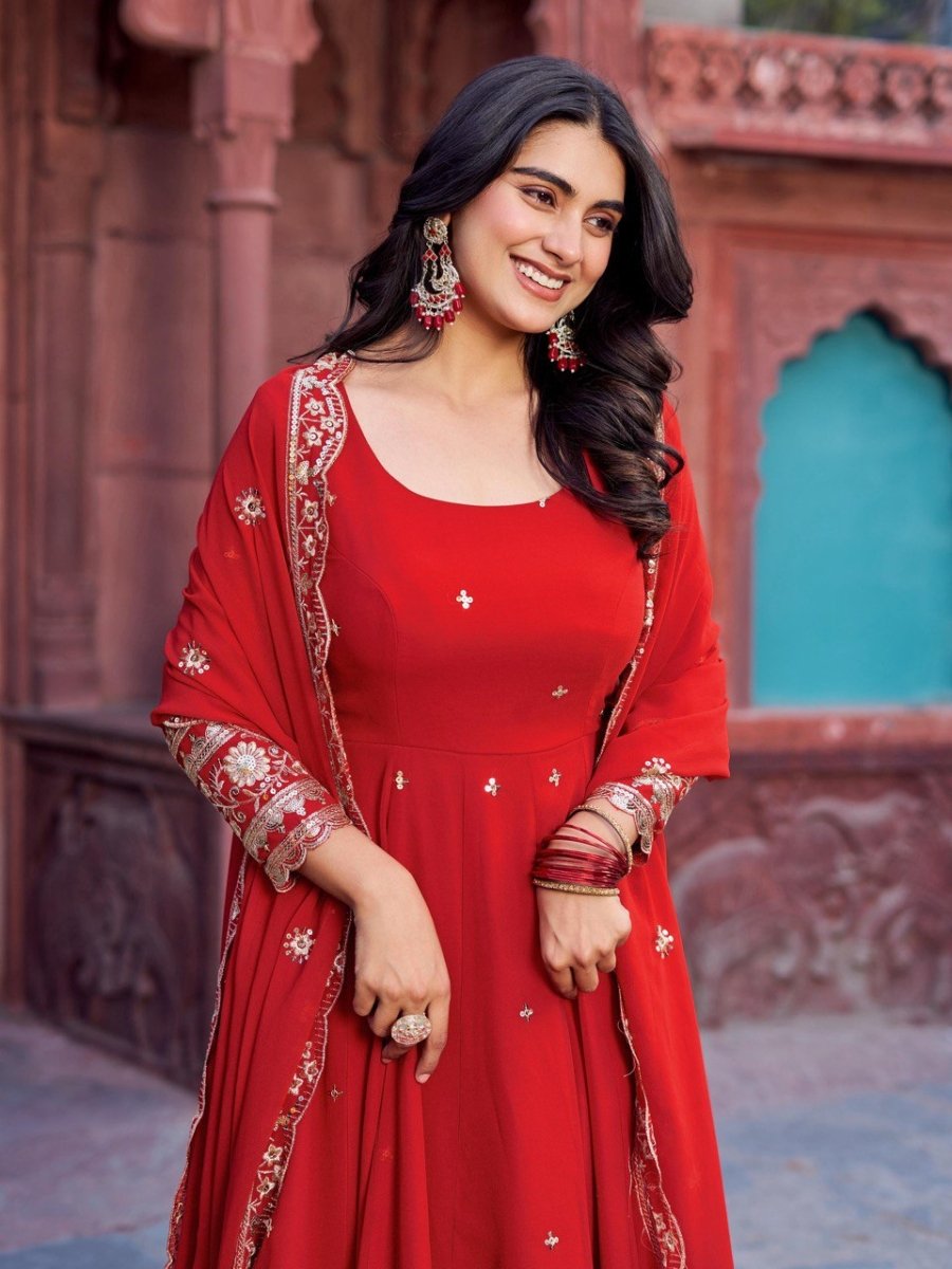 Faux Georgette Anarkali In 4 Colours