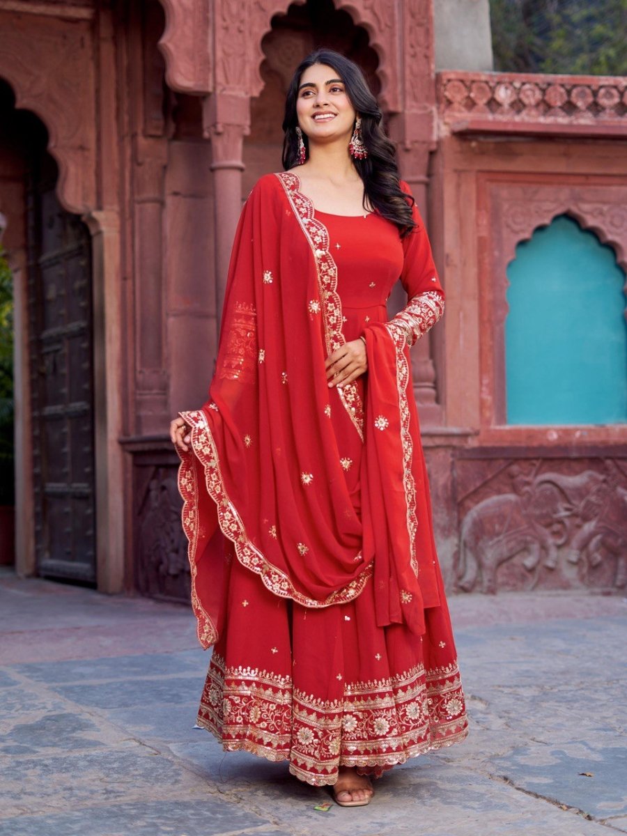 Faux Georgette Anarkali In 4 Colours