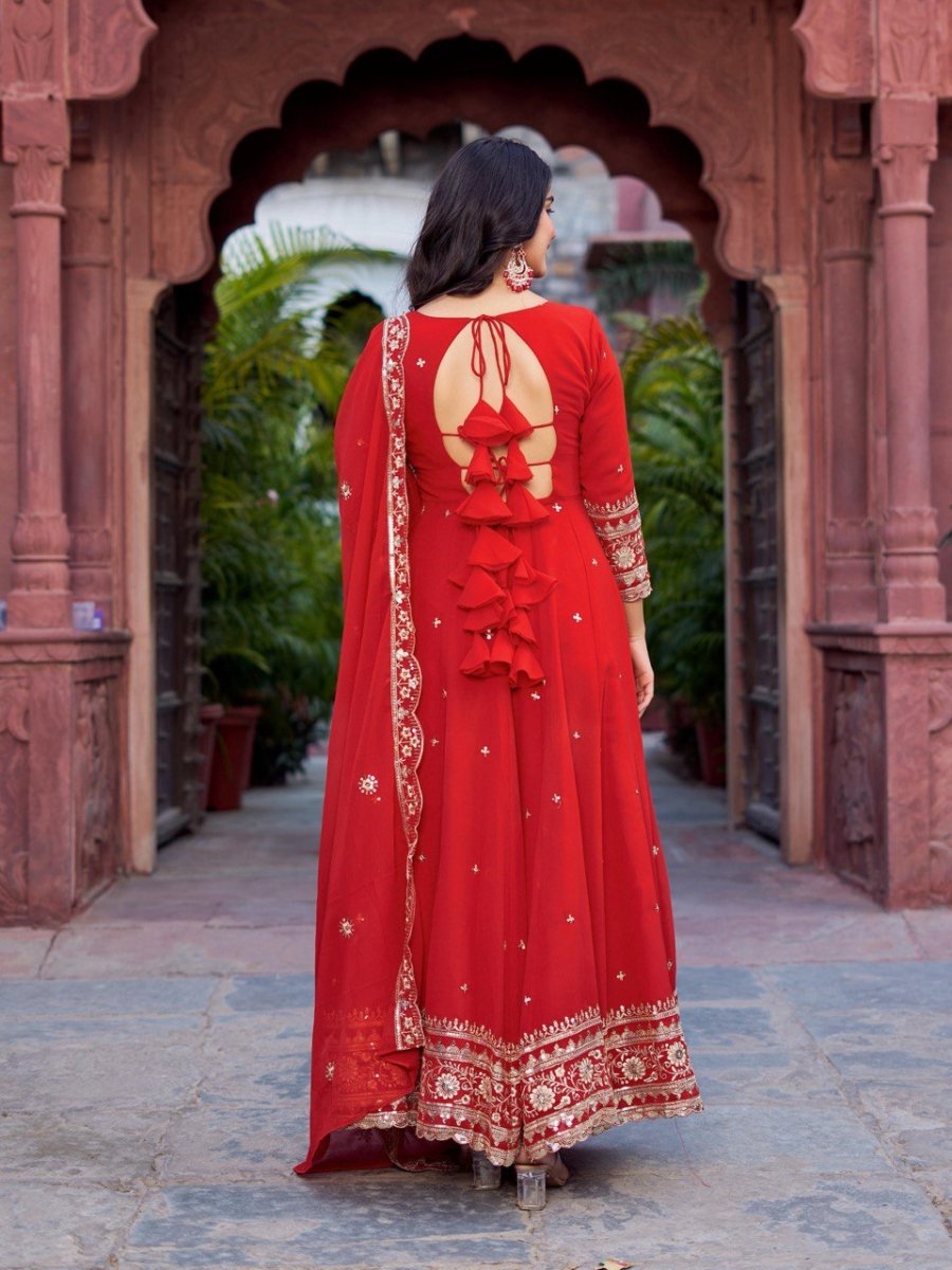 Faux Georgette Anarkali In 4 Colours