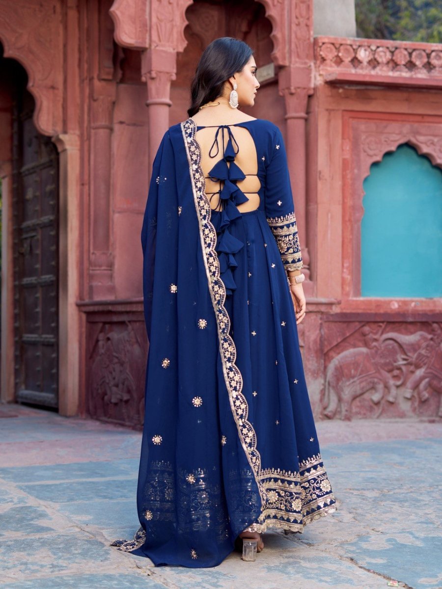 Faux Georgette Anarkali In 4 Colours
