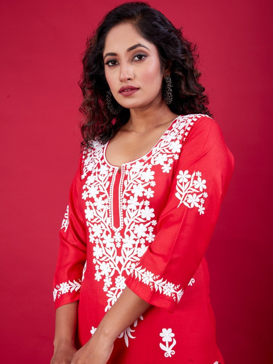 Lucknowi Chikankari Suit With Palazzos