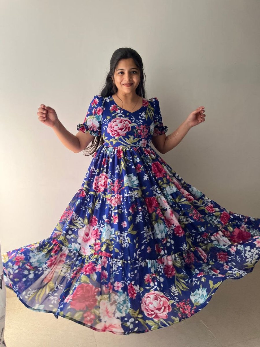 Royal Bloom Twirl Dress