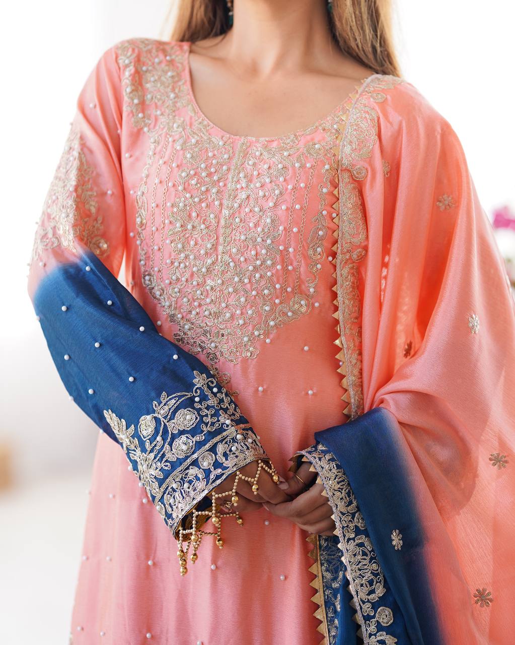Pink Dual Shade Sharara Set