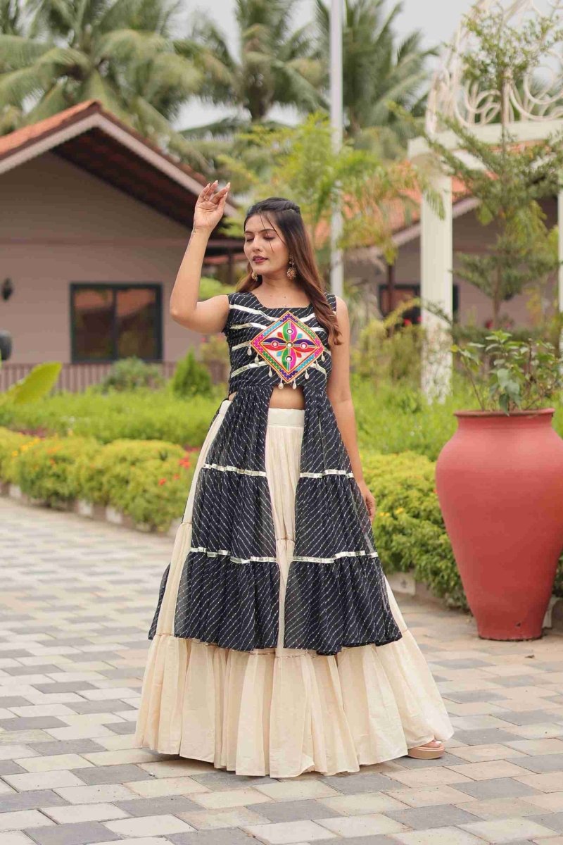 Black Heavy Gamthi Work & Ribin Lace With Kodi Lace Lehenga Choli