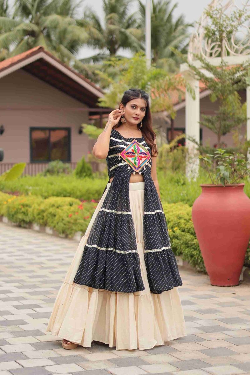 Black Heavy Gamthi Work & Ribin Lace With Kodi Lace Lehenga Choli