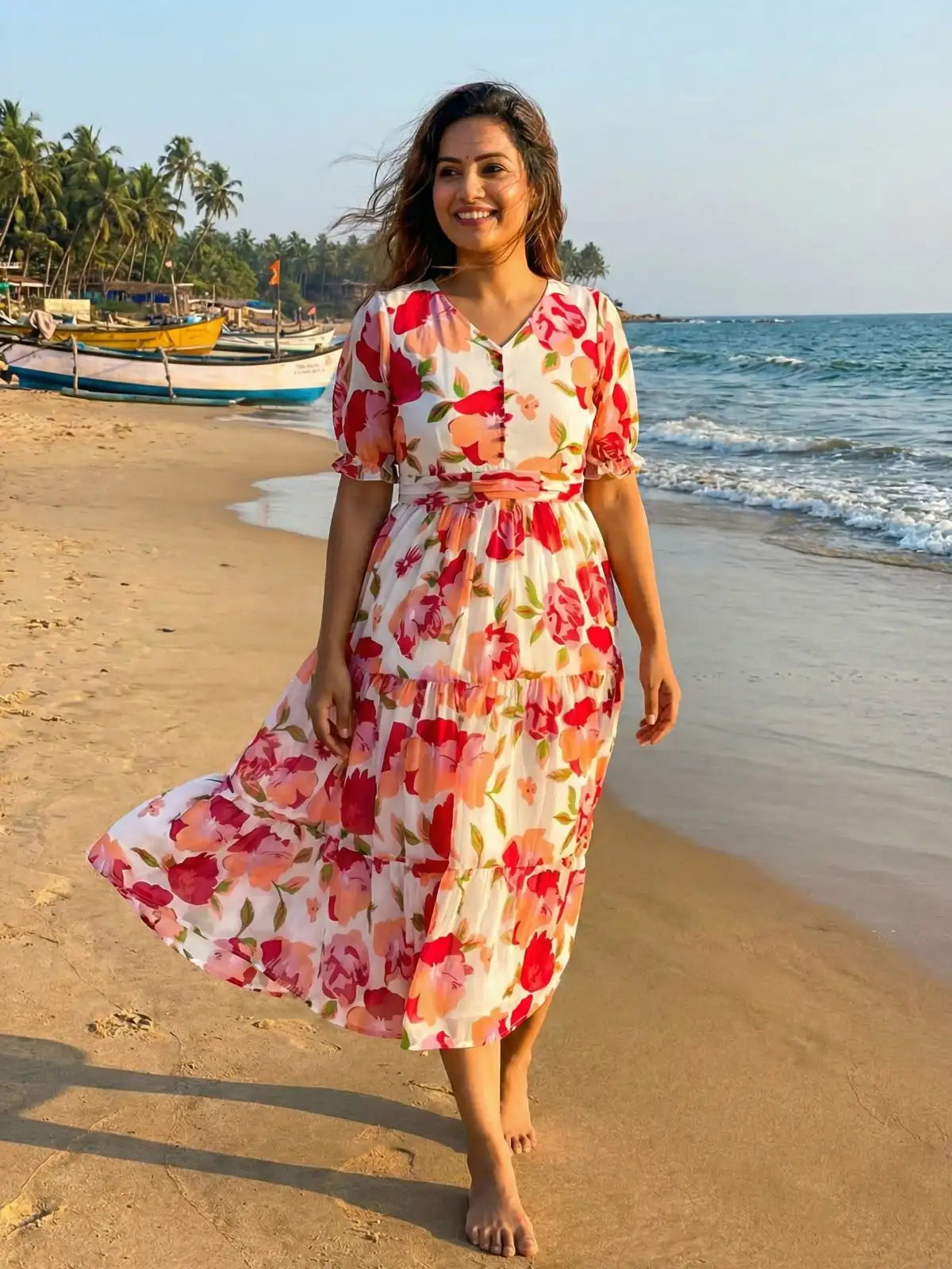 Aaniya Red - White