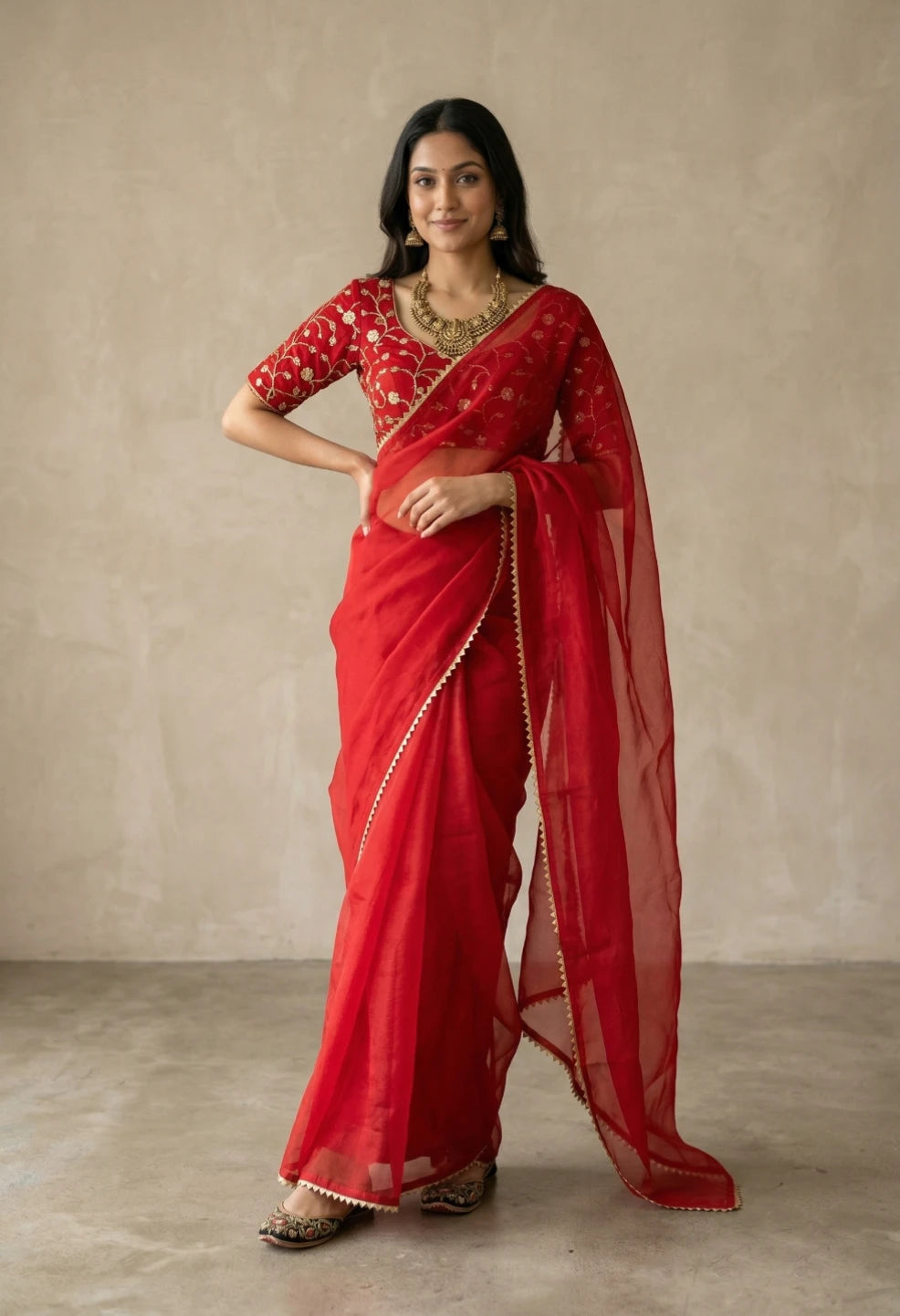 Apsara Red Saree