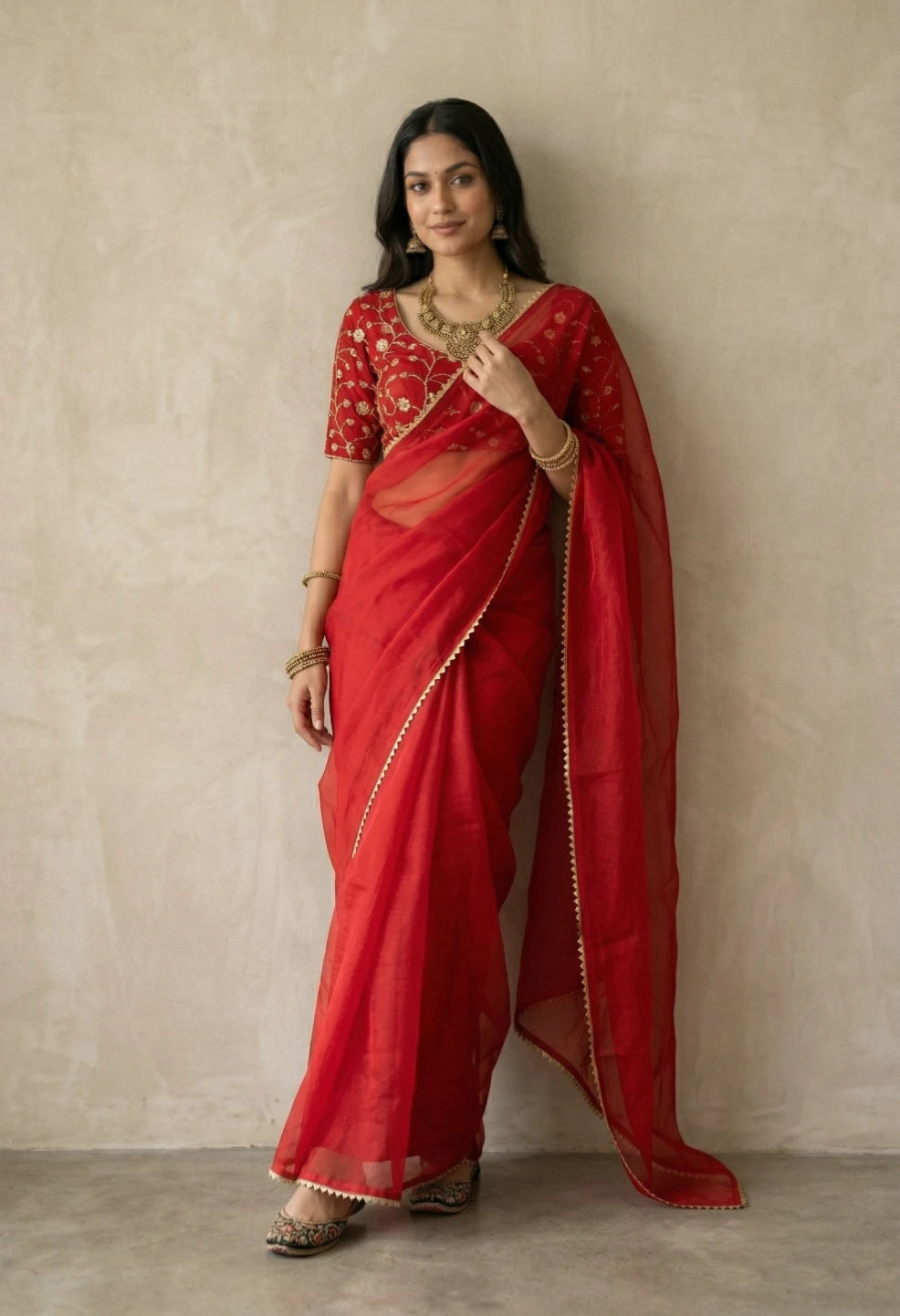 Apsara Red Saree