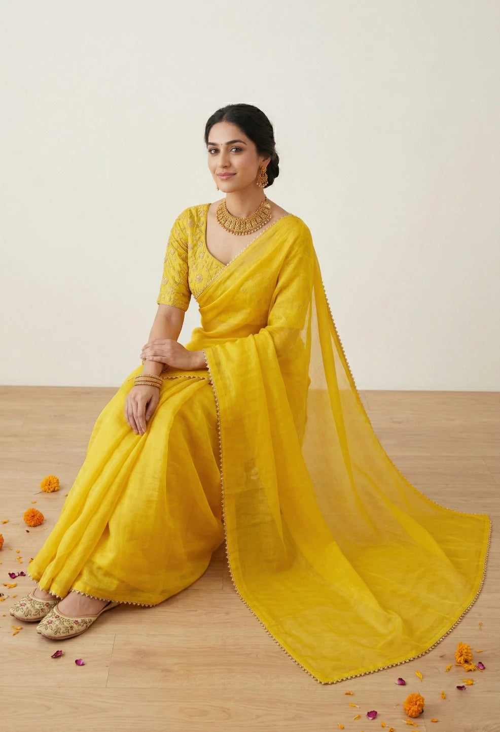 Apsara Yellow Saree