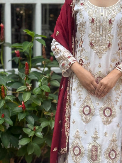 Pure Chinon Silk Sharara Set