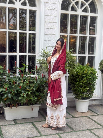 Pure Chinon Silk Sharara Set