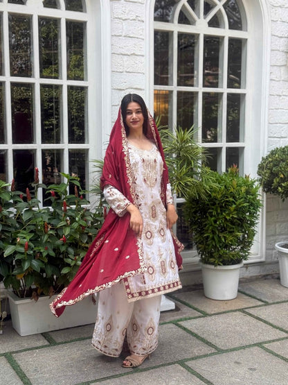 Pure Chinon Silk Sharara Set