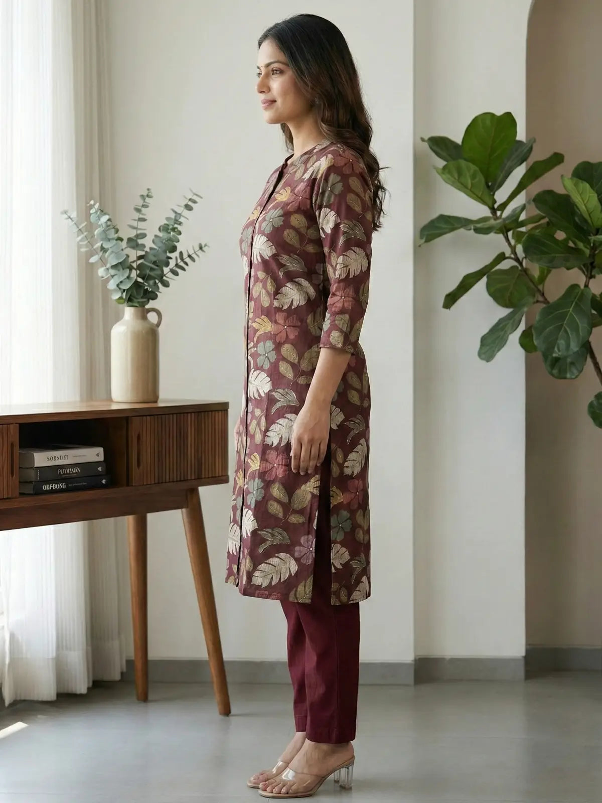 Maroon Floral Print Co-Ord Set