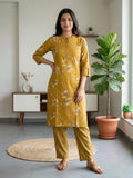 Mustered pant with line Print Co-Ord Set