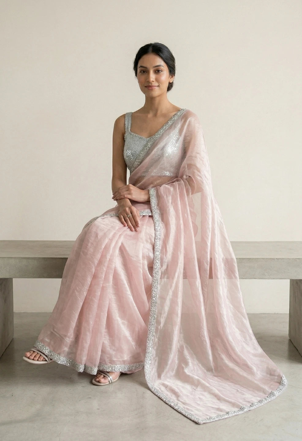Pearl Blush Saree