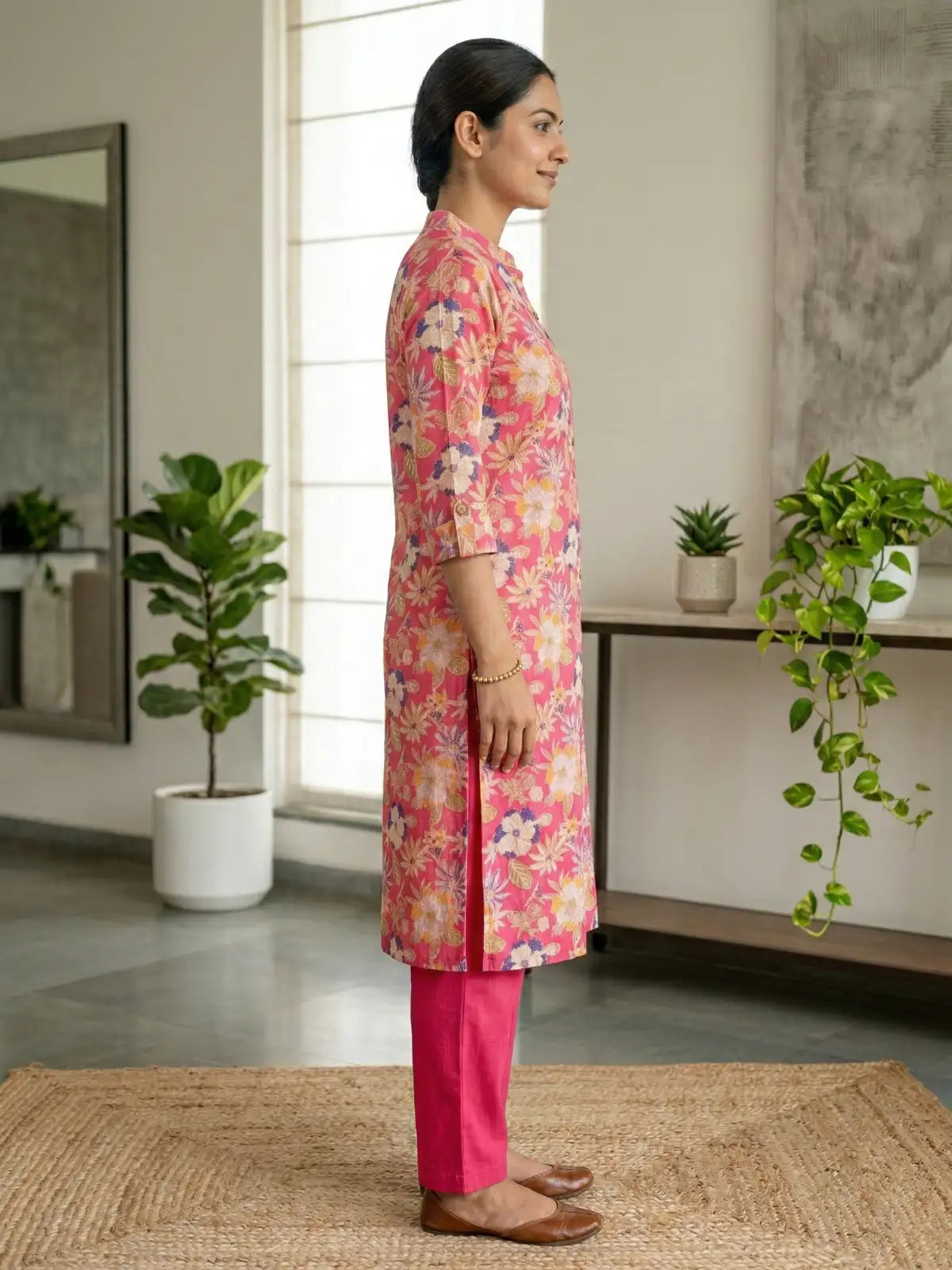 Pink Flower Print Co-Ord Set