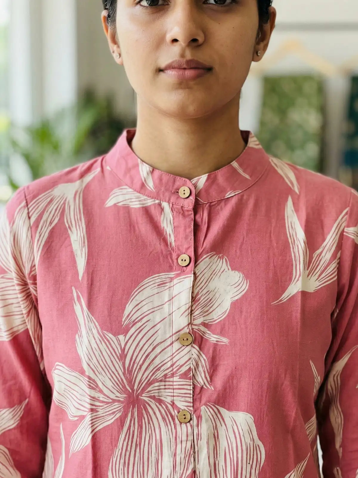 Pink Palm Leaf Print Co-Ord Set