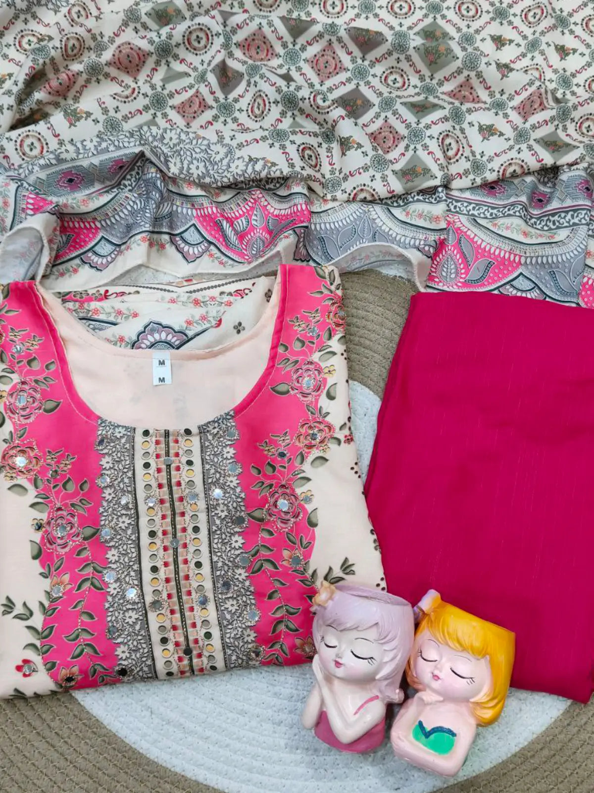 Plus Size Minakshi Real Mirror Pakistani Maslin Suit