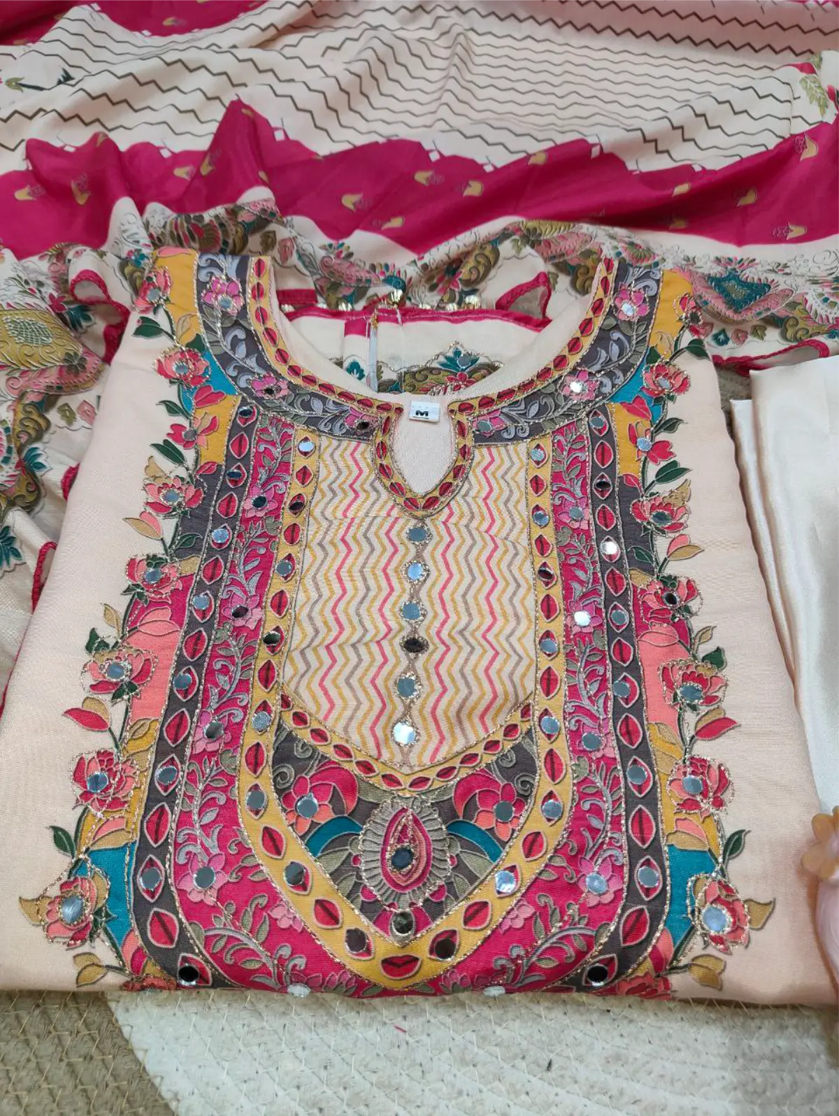 Plus Size Mirror Peach Suit Set