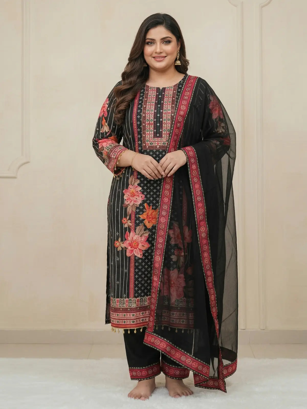 Plus Size Sajani Black Suit Set