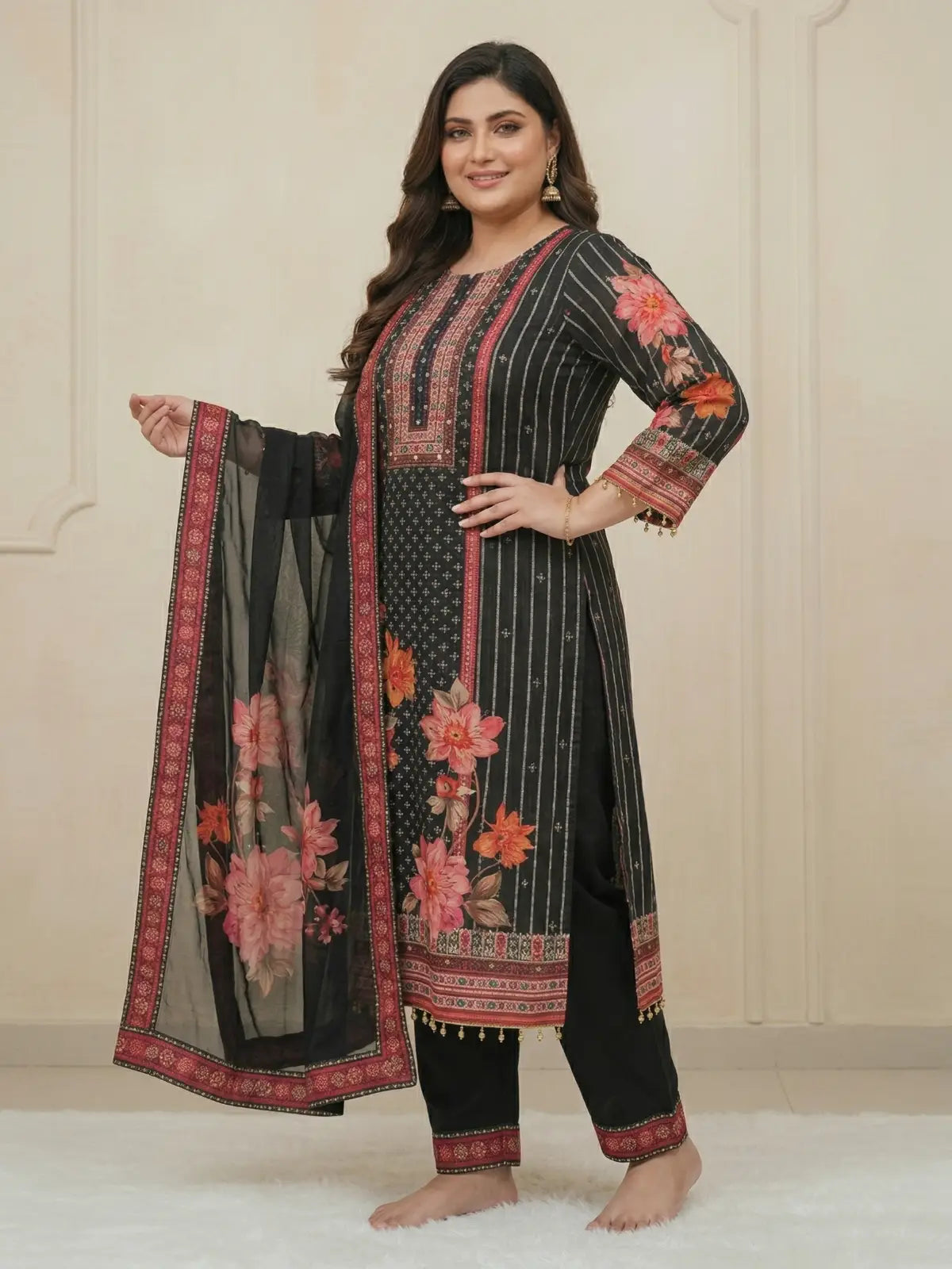 Plus Size Sajani Black Suit Set