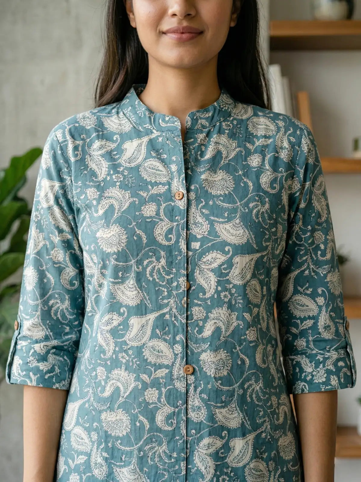 Powder Blue Flower Print Co-Ord Set