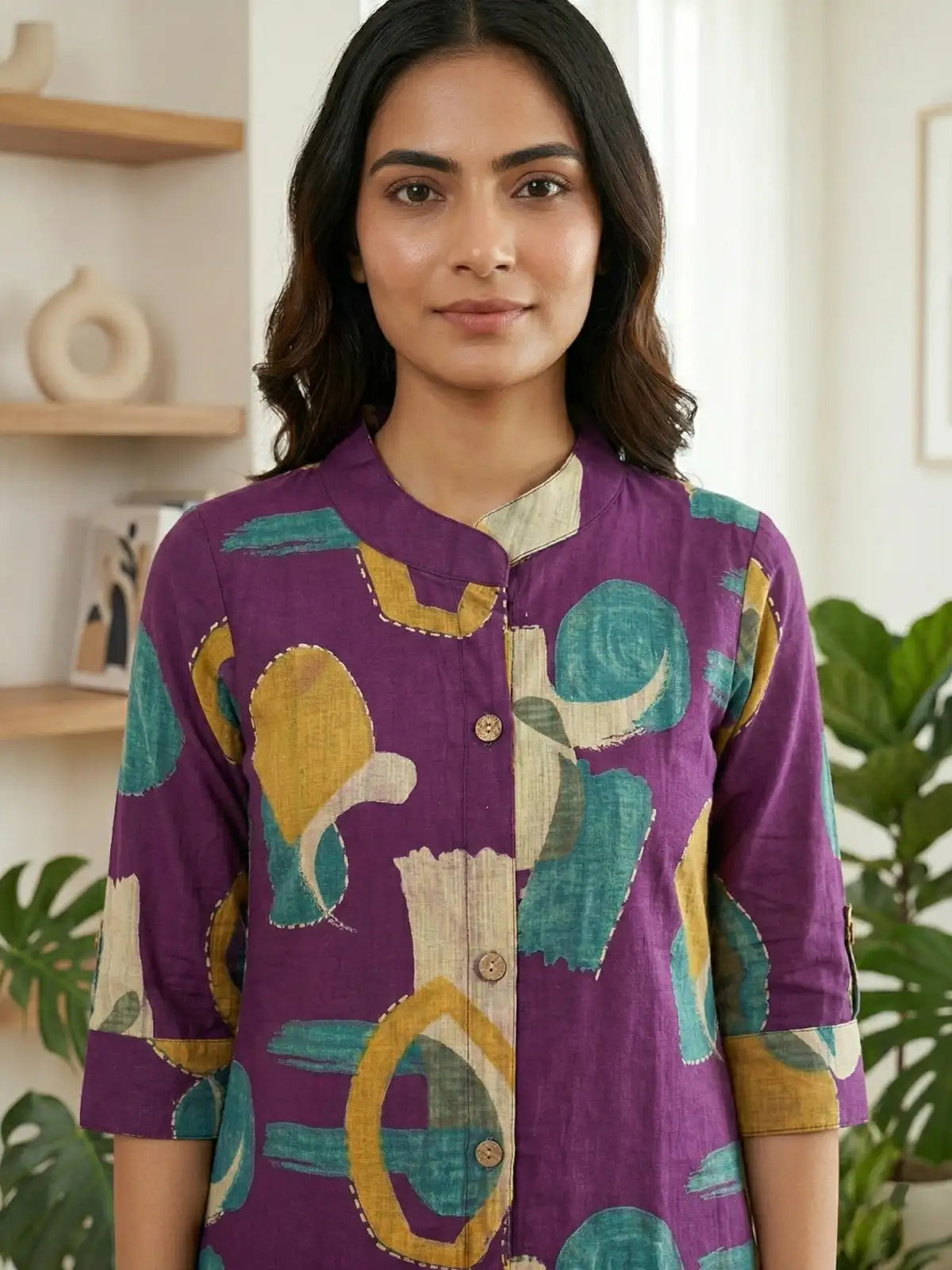 Purple Shap Print Co-Ord Set