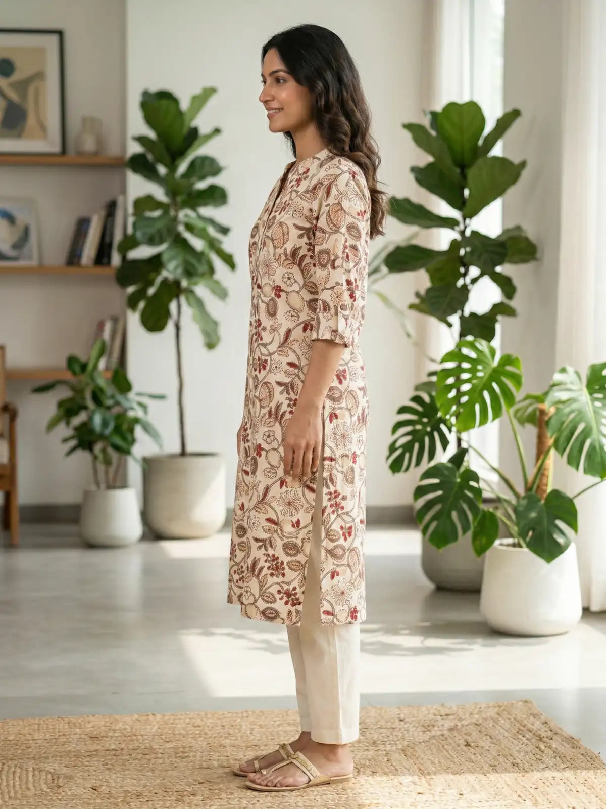 Red leaf Flower Print Co-Ord Set