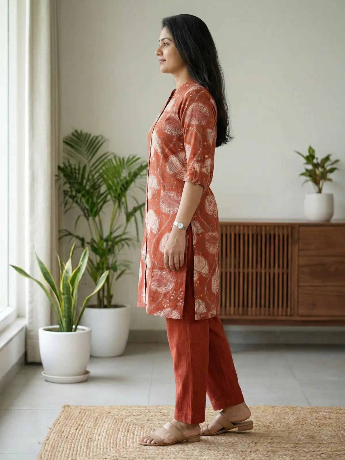 Rust Floral Print Co-Ord Set