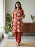 Rust Floral Print Co-Ord Set