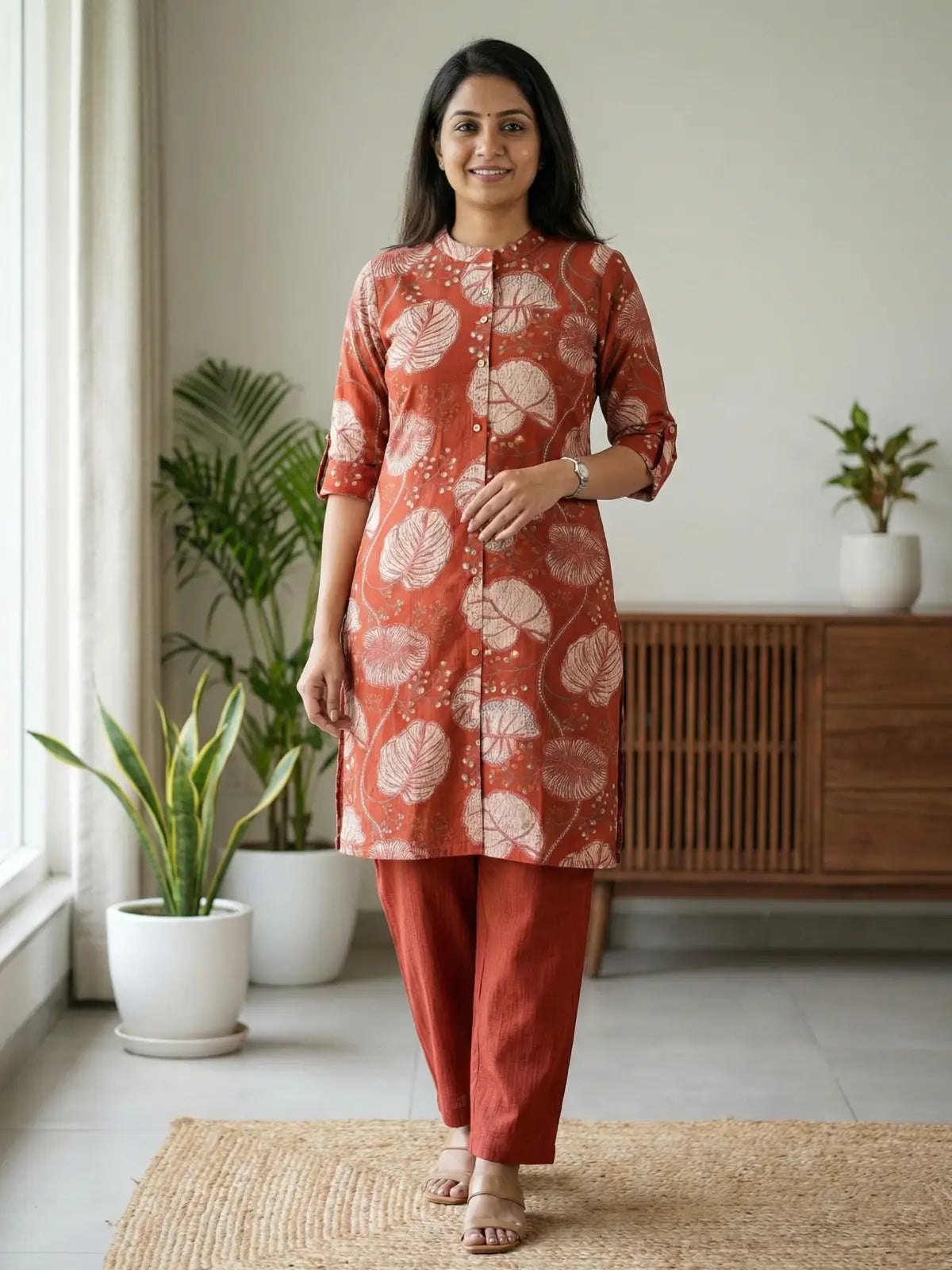 Rust Floral Print Co-Ord Set