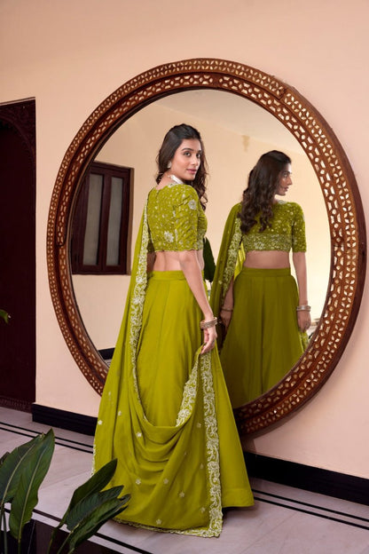 Star Georgette Embellishment With Pearl Coding And Sequins Embroidery Work