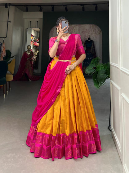 South-Style Kanchipuram Silk Lehenga