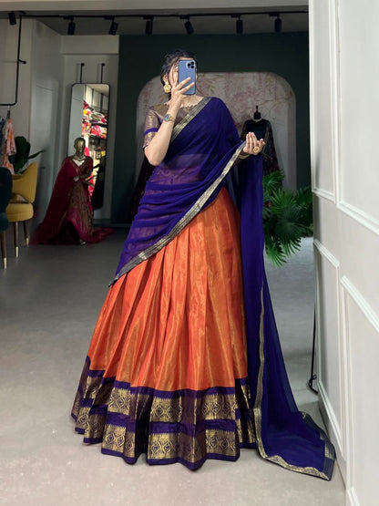 South-Style Kanchipuram Silk Lehenga