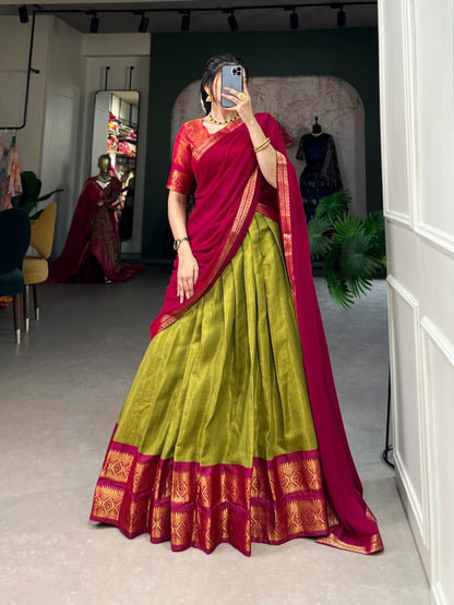 South-Style Kanchipuram Silk Lehenga