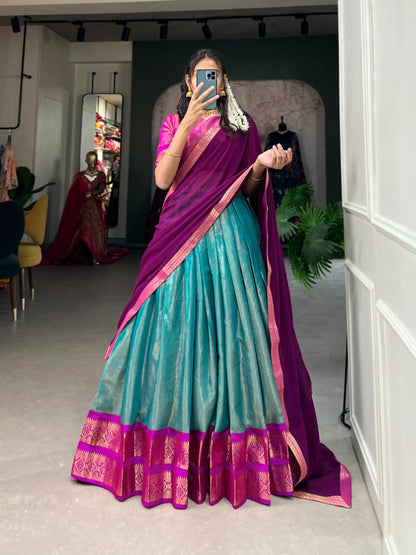 South-Style Kanchipuram Silk Lehenga