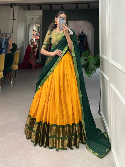 South-Style Kanchipuram Silk Lehenga