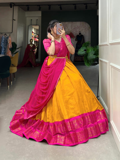 South-Style Kanchipuram Silk Lehenga