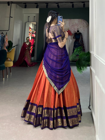 South-Style Kanchipuram Silk Lehenga